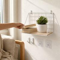No-Drill Wall-Mounted Storage Basket Shelf for Living Room, Bedroom, Kitchen, Bathroom
