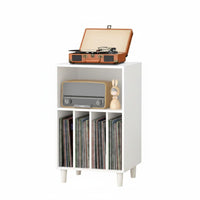 Vinyl Record Storage Cabinet Multifunctional Album Organizer Console Bookshelf Display Stand Particle Board Suitable for Music Lovers Living Room Bedroom Study