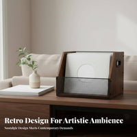 Vinyl Album Storage Box Retro Design Vinyl Album Storage Crate Space-Saving