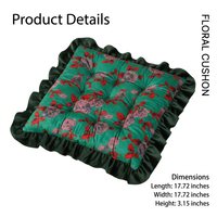 Floral Tatami Seat Cushion, Velvet Floral Ruffled Seat Cushion, Romantic Ruffled Window Seat Cushion - Image 7