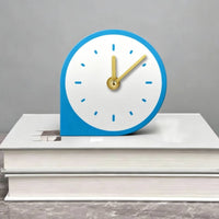 Minimalist Desktop Clock Sparse Markers Analog Desk Clock Symbol-Line Dial Home Decor for Bedside Table, Living Room