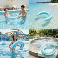 Striped Water Toy C-Shaped Floatage Water Lounger Hoop Air Air Inlet