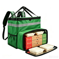 Large Capacity Insulated Delivery Bag with Reflective Stripe, Oxford Fabric