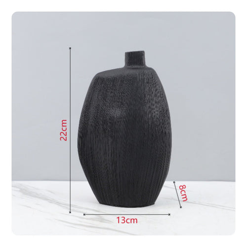 Black Resin Vase Neutral Modern Decorative Vase Sturdy for Entryway