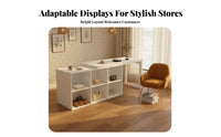 Wide Countertop Clothing Shop Display Counter Minimalist Design Shop Island with Storage Shelves Extendable Display Table for Boutique Owners, Boutiques, Beauty Salons, Cafes