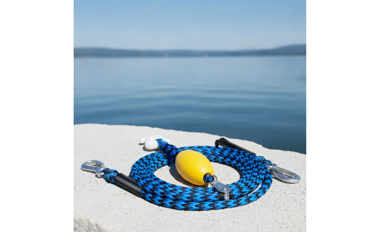 Marine Towing Rope Tow Harness with Pulley Self-Centering Boat Tow Rope with Float for Boaters, Kayakers, Water Sports, Boating