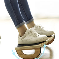Non-Slip Wooden Rocker Board Floor-Friendly Wooden Balance Board Stable Fitness Equipment Sturdy for Office Workers, Home Workouts, Standing Desk