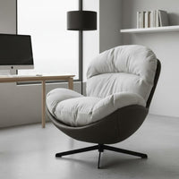 Swivel Egg Chair Soft Cushion Retro Swivel Armchair Ergonomic Design for Study