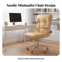 Upholstered Rolling Chair Adjustable Height for Bedroom, Adults