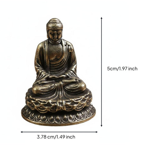 Antique Bronze Buddha Figurine Intricate Details Spiritual Decor for Collectors
