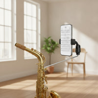 Saxophone Phone Holder Hands-Unrestricted Alto Baritone Saxophone Phone Holder Alto Sax Lyre Mount Adjustable View Secure