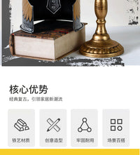 欧式复古罗马勇士头盔模型摆件金属手工艺品酒吧餐厅装饰家居饰品