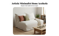 Removable and cleanable Cover Minimalist Two-Seater Couch Wabi-Sabi Inspired 2-Seater Loveseat Nordic Design Living Room Seating Japanese Aesthetic for Apartment Dthis designllers, Homeowners, Students, Small Spaces, Lounge Area, perusing corner, Bedroom