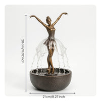Ballerina Water Fountain Elegant for Meditation Space, Dancers