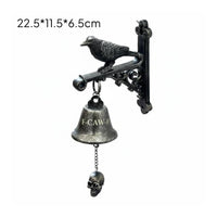 Crow Chime Spooky Decor Raven Wall Mounted Bell Dark Academia for Garden Gate