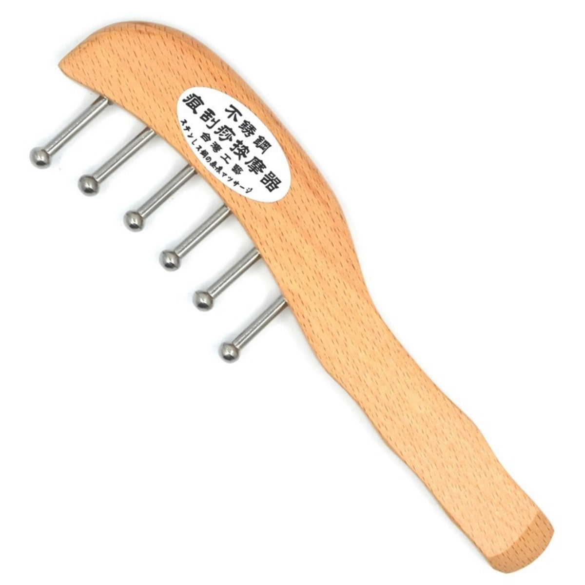 Wooden Massage Comb with Metal Pins Wood Acupressure Comb with Stainless Steel Pins Compact