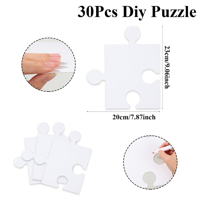 Large Blank Cardboard Puzzle for DIY Coloring and Drawing