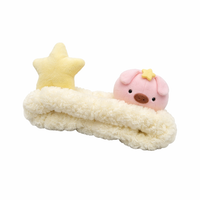 Cute Animal Cartoon Spa Facial Headband for Washing Face, Makeup Hairband for Girls, Terry Cloth Head Band with Plaid Pattern