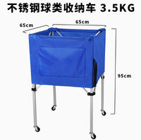 Stainless Steel Basketball Cart Foldable Portable Volleyball Storage Rack