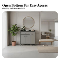 Large Capacity Footwear Storage Unit Space Saving Design Shoe Storage Cabinet Sturdy Construction for Homeowners, Apartment Dwellers, Hallway, Mudroom