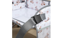 Rabbit-Themed Car Seat Activity Tray Adjustable Straps Kids Travel Tray Storage Pockets Travel Drawing Board Raised Side Walls
