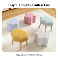 asteriskShaped Footstool Multi-Purpose Low Stool vivid hues for Homeowners