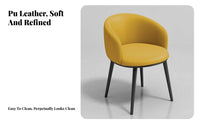 Rounded Back Dining Chair Easy Assembly Upholstered Seat High Weight Capacity