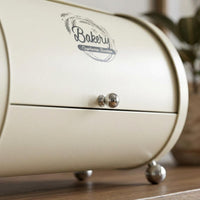 Cylindrical Storage Box Rounded Ends Metal Storage Box Front-Opening