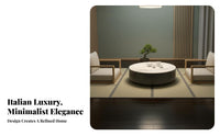 2 Pieces Round Nesting Table Set Light Luxury aesthetic Household Furniture Sintered Sta Top Internal Storage for Living Room