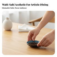 Flower-Shaped Ceramic Plate, Wasabi Dish, Minimalist Japanese Tableware