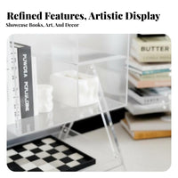 Transparent Ribbon Table Sculptural Design Nightstand Iridescent Finish