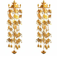 Hanging Ornaments Gold-Tone Buddhist Altar Ornaments Shiny Hanging Tassel for Practitioners