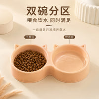 跨境热销宠物双碗可爱造型饮水喂食一体式宠物碗猫碗狗碗宠物用品