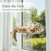 Cat Window Hammock with Suction Cups, Transparent Space Capsule Pet Bed for Sunbathing