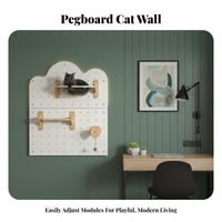 configurable Pegboard Cat Wall DIY Combination configurable Cat Climbing System Space-Saving Pet Furniture for Apartment Dwellers, Indoors, Living Room, Bedroom