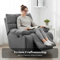 Electric Rocking Recliner Multi-Functional Massaging Rotating Reclining Chair Lie-Flat Design Overstuffed Cushions for Seniors