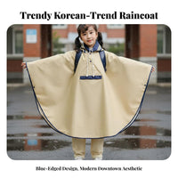 Backpack Compatible School Bag Rain Poncho Adjustable Hood children's Poncho Raincoat Lightweight for Boys, Girls, Cycling, Outdoor, Walking