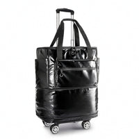 Rolling Tote Bag Telescopic Expandable Wheeled Bag Stable Rolling Tote for Air Travel