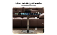 Italian-Inspired Design Adjustable rotate End Table jadeite Pattern Top Living Room Furniture Multi-Purpose Couch Stand Sturdy Construction for Apartment Dwellers, Homeowners, Remote Workers, Next to Sofa, Small Spaces, Bedroom, Home Office