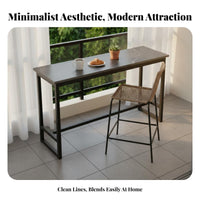 Wall-side Bar Table Modern Minimalist Bar Table with Storage Shelves Sturdy Steel Frame Space-saving Home Furniture Suitable for Homeowners Adults Balcony Kitchen