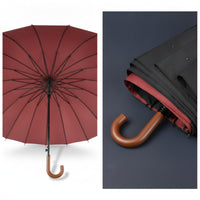 Windproof Umbrella with 24 Ribs Automatic Double-Layer Umbrella Strong Sturdy for Daily Commute, Travel