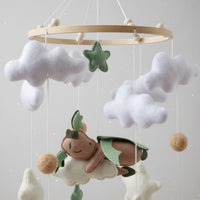 Felt Crib Mobile Developmental Cloud Crib Mobile Gender Neutral for Newborns