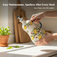Automatic Pour Spout Bottle Glossy Finish Botanical Tableware