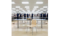 Quick-Service Restaurant Furniture Easy to Clean Cafeteria Dining Set Heavy Duty Restaurant Table and Chairs for Cafeteria, Cafe