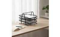 Desk Organizer with Pull-out Trays Freestanding Paper Tray Space-Saving