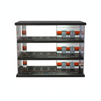 1:64 Scale Parking Lot Model  LED Lighted Model Car Garage Easy Assembly Showcase Display Case for Hobbyists, Man Cave