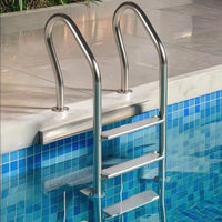 Rust Resistant Stainless Steel Pool Ladder Easy-to-Grip Pool Ladder with Handrails Polished