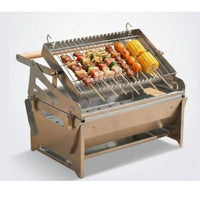 Foldable Portable Charcoal Grill Stainless Steel Tabletop Charcoal Grill Space-Saving Removable for Campers, Backyard