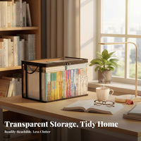 Transparent Book Tote debris-resistantguard Organizer Bag closure for Office Workers