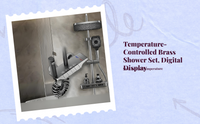 Digital Display Rain Shower, Brass